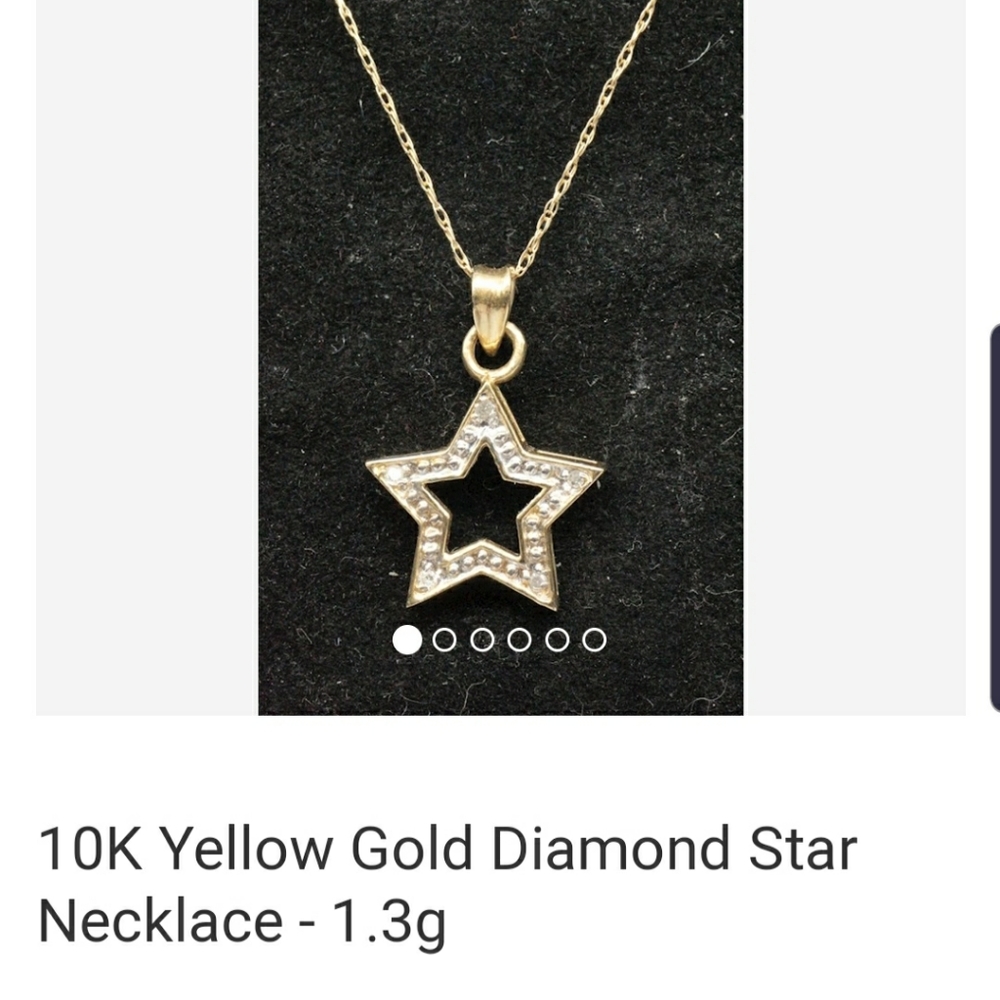 Diamond YG 10k star necklace